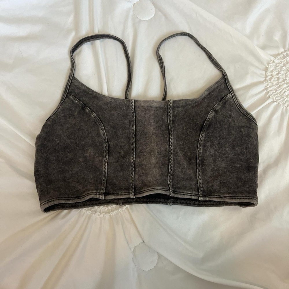 Forever 21 Charcoal Crop Top Sports Bra